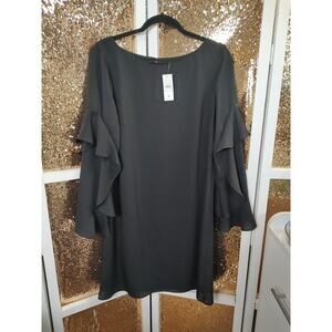Ann Taylor Shift Dress Flutter Sleeves Black New With Tags Size 10
